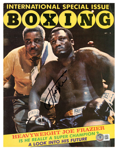 Joe Frazier Autographed International Boxing Magazine Beckett BAS QR #BH26950