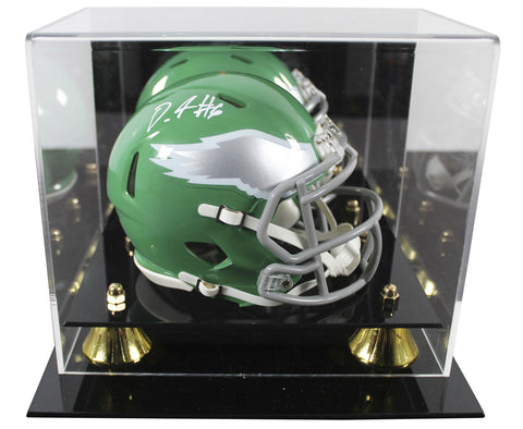 Eagles DeVonta Smith Signed 2023 On Field Alt Speed Mini Helmet W/ Case Fanatics