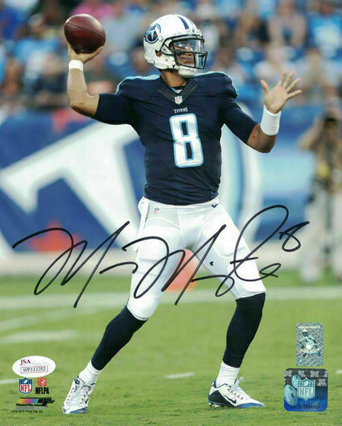 Marcus Mariota Autographed/Signed Tennessee Titans 8x10 Photo JSA 14132 PF