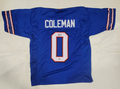 KEON COLEMAN SIGNED PRO STYLE CUSTOM XL JERSEY WITH BECKETT QR COA