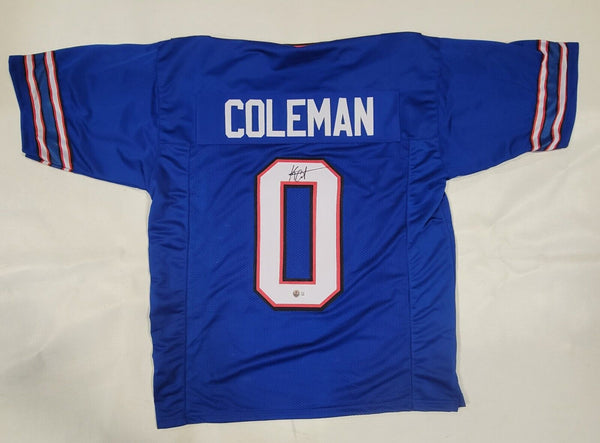 KEON COLEMAN SIGNED PRO STYLE CUSTOM XL JERSEY WITH BECKETT QR COA