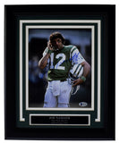 Joe Namath HOF New York Jets Autographed/Signed 8x10 Photo Framed Beckett 211415