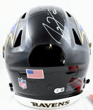 Ray Lewis Autographed Baltimore Ravens F/S Speed Flex Helmet - Beckett W Holo