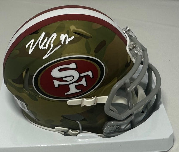 SF 49ers Lineman NICK BOSA Signed Riddell CAMO Speed Mini Helmet AUTO - BAS