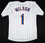 Mookie Wilson Signed New York Mets Pinstriped Jersey (JSA COA) 1986 World Champs