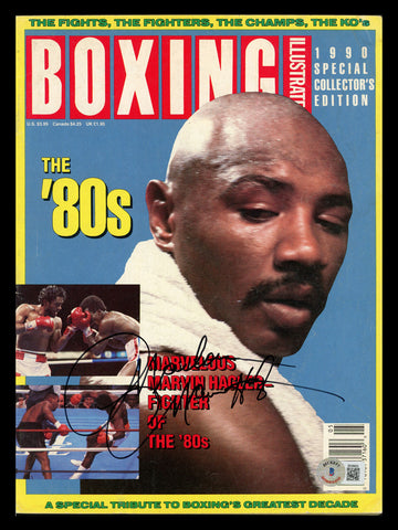 Marvelous Marvin Hagler Autographed Boxing Illustrated Magazine Beckett BK08923