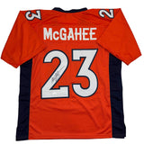 Autographed/Signed Willis McGahee Denver Orange Football Jersey JSA COA