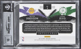 Magic Johnson Larry Bird Signed '21 Panini Silver #1 16/20 Card Auto 10 BAS Slab