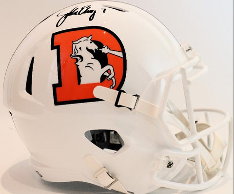 John Elway Autographed Snowcapped Replica Speed Helmet Beckett COA