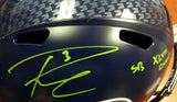 RUSSELL WILSON AUTO SEAHAWKS FULL SIZE SPEED HELMET SB CHAMPS GREEN RW 94267