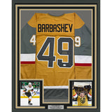 Framed Autographed/Signed Ivan Barbashev 35x39 LV Gold Hockey Jersey BAS COA