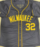 JACOB MISIOROWSKI Brewers Signed Custom Replica Navy Jersey AUTO - PROVA