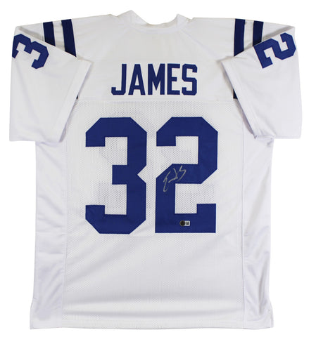 Edgerrin James Authentic Signed White Pro Style Jersey Autographed BAS Witnessed