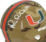 Michael Irvin Miami Hurricanes Signed Riddell Camo Speed Mini Helmet