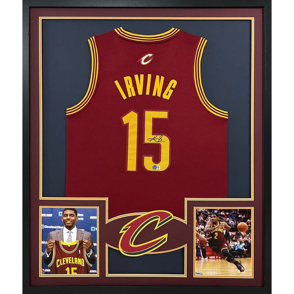 Kyrie Irving Autographed Signed Framed Cleveland Cavaliers Jersey BECKETT