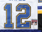 Adam Oates Signed Blues Jersey Inscribed "HOF 12" (JSA COA) / NHL HOF 2012