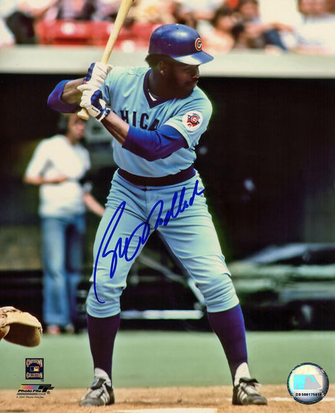 Bill Madlock Signed Chicago Cubs Blue Jersey Batting 8x10 Photo - (SCHWARTZ COA)