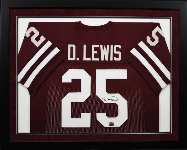 DARREN LEWIS AUTOGRAPHED TEXAS A&M AGGIES #25 MAROON FRAMED JERSEY TRISTAR