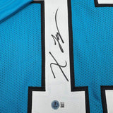 Framed Autographed/Signed Xavier Legette 35x39 Blue Football Jersey BAS COA