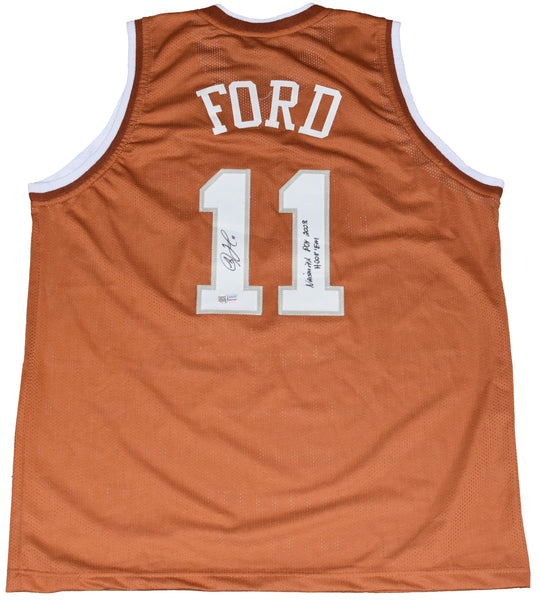 TJ FORD AUTOGRAPHED TEXAS LONGHORNS #11 BASKETBALL JERSEY TRISTAR
