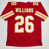 Autographed/Signed Damien Williams Kansas City Red Football Jersey JSA COA