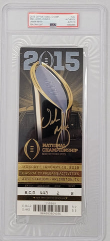 Urban Meyer Signed Ohio State 2015 National Champ Game Encapsulated Ticket PSA