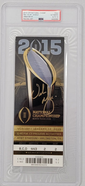 Urban Meyer Signed Ohio State 2015 National Champ Game Encapsulated Ticket PSA