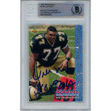 Willie Roaf Autographed 1993 Upper Deck #6 Slabbed Trading Card Beckett 49396