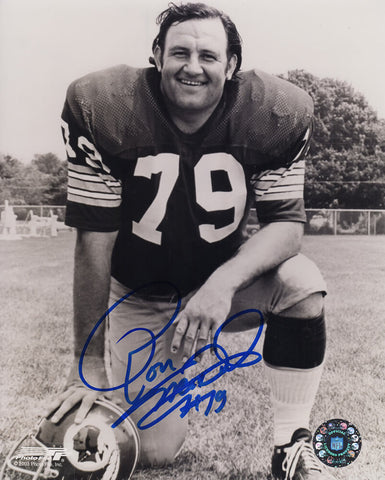 Ron McDole Signed Redskins B&W Kneel Pose 8x10 Photo (In Blue) - (SS COA)