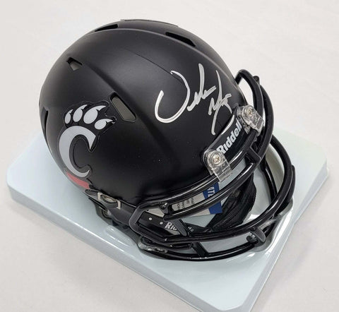 Urban Meyer Signed University of Cincinnati Riddell Black Mini Helmet Beckett