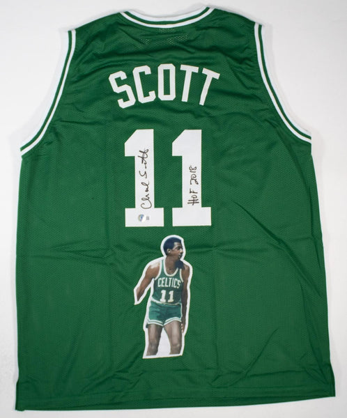 Charlie Scott Signed Boston Celtics Photo Jersey Inscribed "HOF 2018" (Beckett)