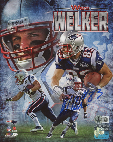 Patriots Wes Welker Authentic Signed 8x10 Vertical Photo BAS #BU64151