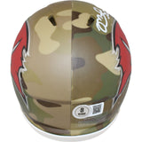 Mike Alstott Autographed Tampa Bay Buccaneers Camo Mini Helmet Beckett 50210