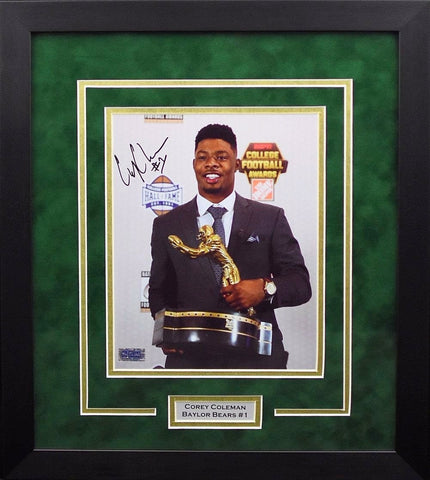 COREY COLEMAN AUTOGRAPHED BAYLOR BEARS FRAMED 8x10 PHOTO COA