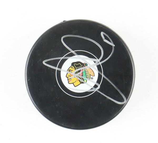 Seth Jones Signed Chicago Blackhawk Logo Puck (JSA COA)4th Overall Pk 2013 Draft