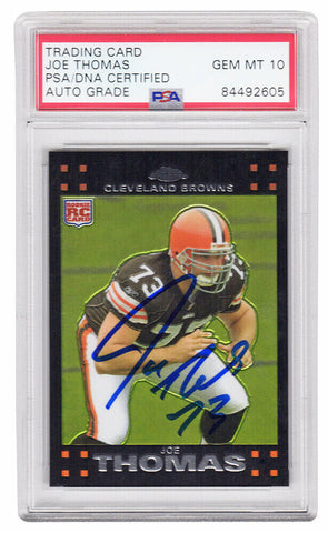 Joe Thomas Autographed Browns 2007 Topps Chrome Rookie Card #TC264 (PSA Auto 10)