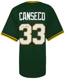 Jose Canseco Signed Green Throwback Custom Baseball Jersey - (SCHWARTZ COA)