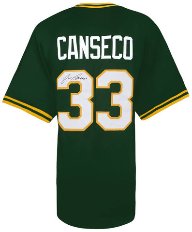 Jose Canseco Signed Green Throwback Custom Baseball Jersey - (SCHWARTZ COA)