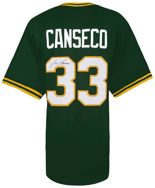 Jose Canseco Signed Green Throwback Custom Baseball Jersey - (SCHWARTZ COA)