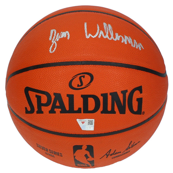 Zion Williamson Autographed Pelicans Silver Series Spalding Basketball Fanatics