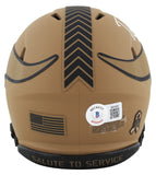 Vikings Randy Moss Signed Salute To Service II Speed Mini Helmet BAS Witnessed