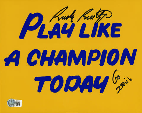 RUDY RUETTIGER AUTOGRAPHED 8X10 PHOTO NOTRE DAME "GO IRISH" BECKETT QR 244038