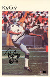 Ray Guy Autographed Oakland Raiders Mini Poster 35/50 HOF JSA 46181