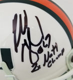 Russell Maryland "2x Natl Champ" Signed Miami Hurricanes Mini Helmet (JSA COA)