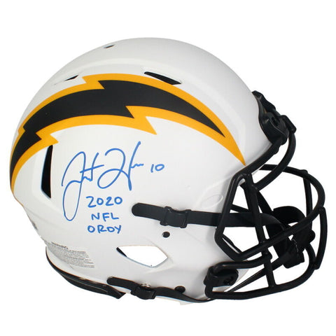 Justin Herbert Autographed "2020 OROY" Chargers Lunar Authentic Helmet Beckett