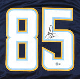 Antonio Gates Autographed Blue Pro Style Jersey- Beckett W Hologram *Black