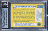 Giants Lawrence Taylor HOF 99 Authentic Signed 1982 Topps #434 Card BAS Slabbed