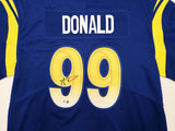 RAMS AARON DONALD AUTOGRAPHED BLUE NIKE ON FIELD JERSEY SIZE L BECKETT 241360