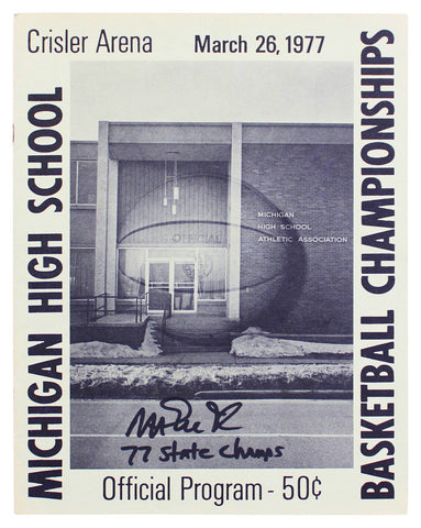 Magic Johnson Signed 1977 Michigan High School Championships Program BAS Wit 1