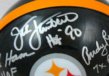 Ham / Lambert / Russell Autographed Steelers 63-76 Mini Helmet-Beckett W Holo